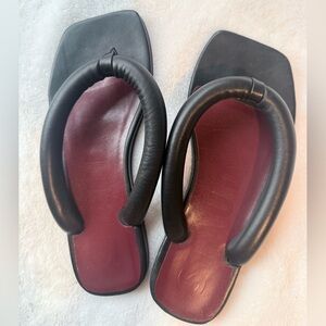 STAUD Black Leather Sandals Size 36